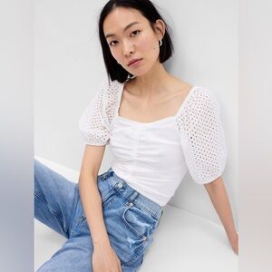 GAP 100% Organic Cotton Vintage Ruched Top